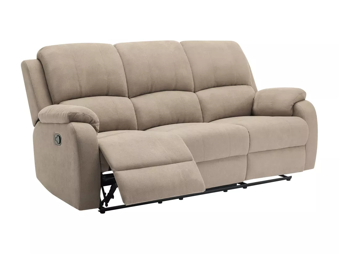 Canapé 3 places relax en microfibre taupe BRODY