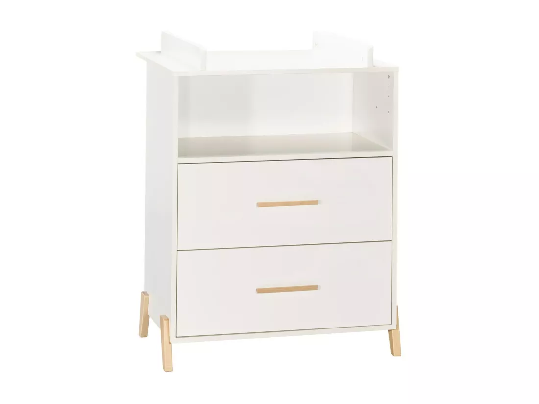 Commode à langer sur pieds en bois blanc