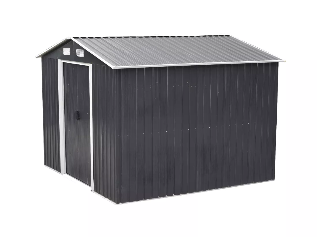 Abri de jardin métal en acier galvanisé gris 6,6 m² - MANSO