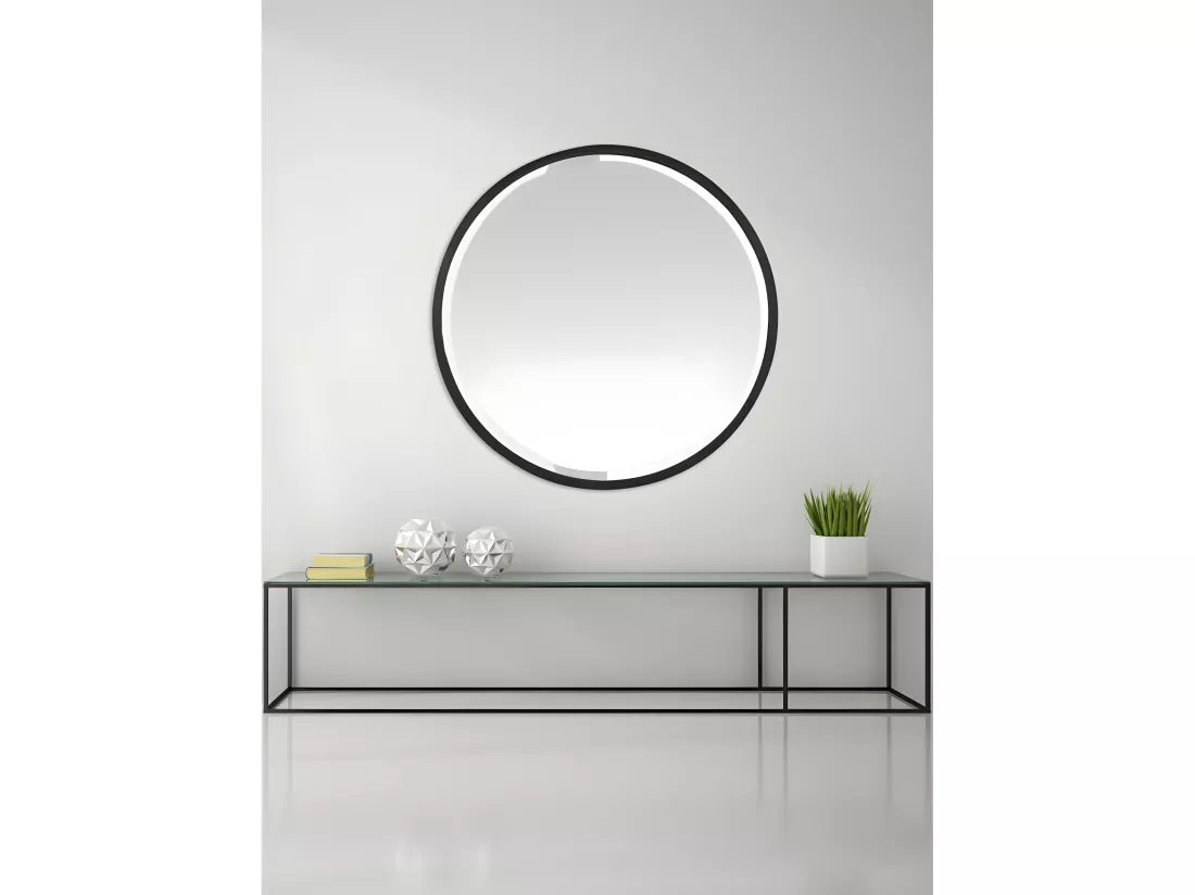 Ardes - Miroir rond en métal ø100 cm - Couleur - Noir