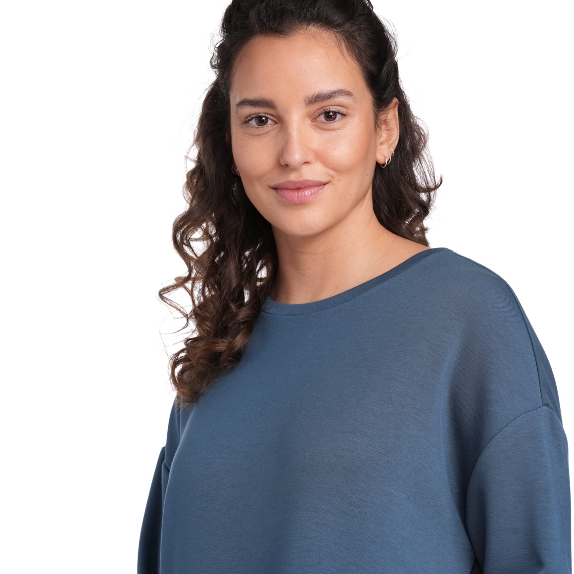 Gina Benotti Damen Sweatshirt aus Modal-Mix blau