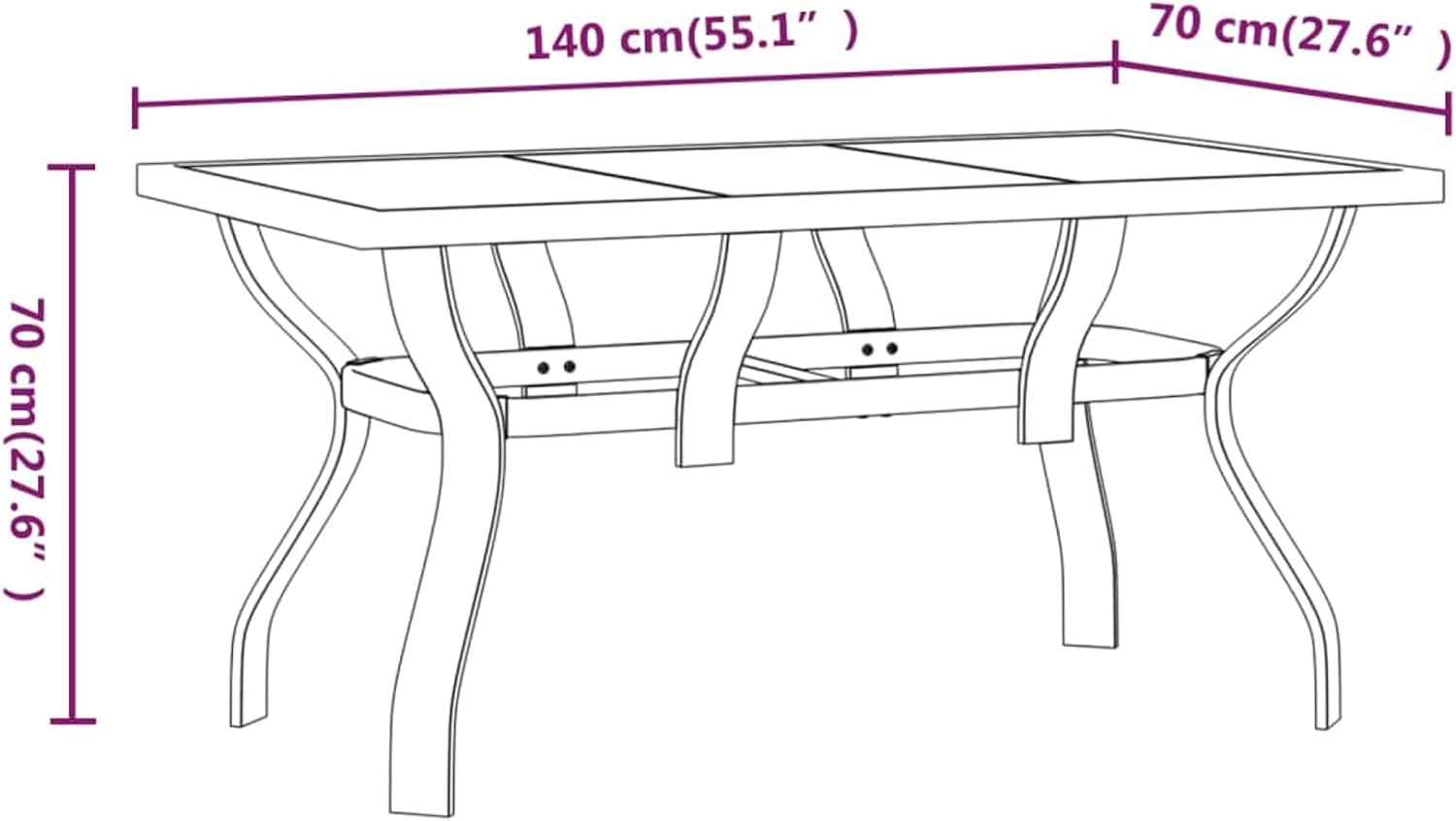 Tidyard Garten-Essgruppe, Robust, Platzsparend, 7-TLG., Braun und Schwarz, fürBalkon oder Terrasse