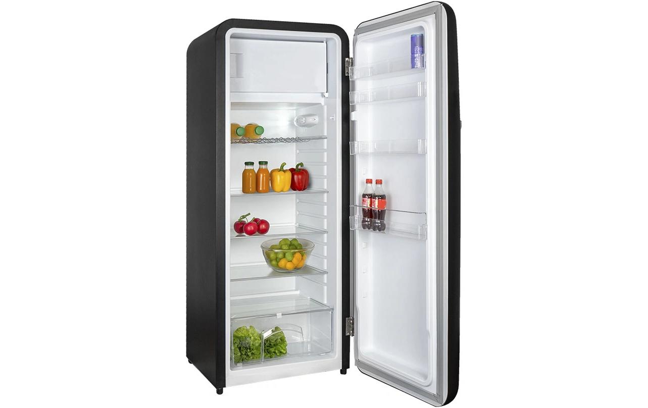Retro Kühlschrank KSG260 Rechts, Schwarz<br>Kühlgefrierschrank