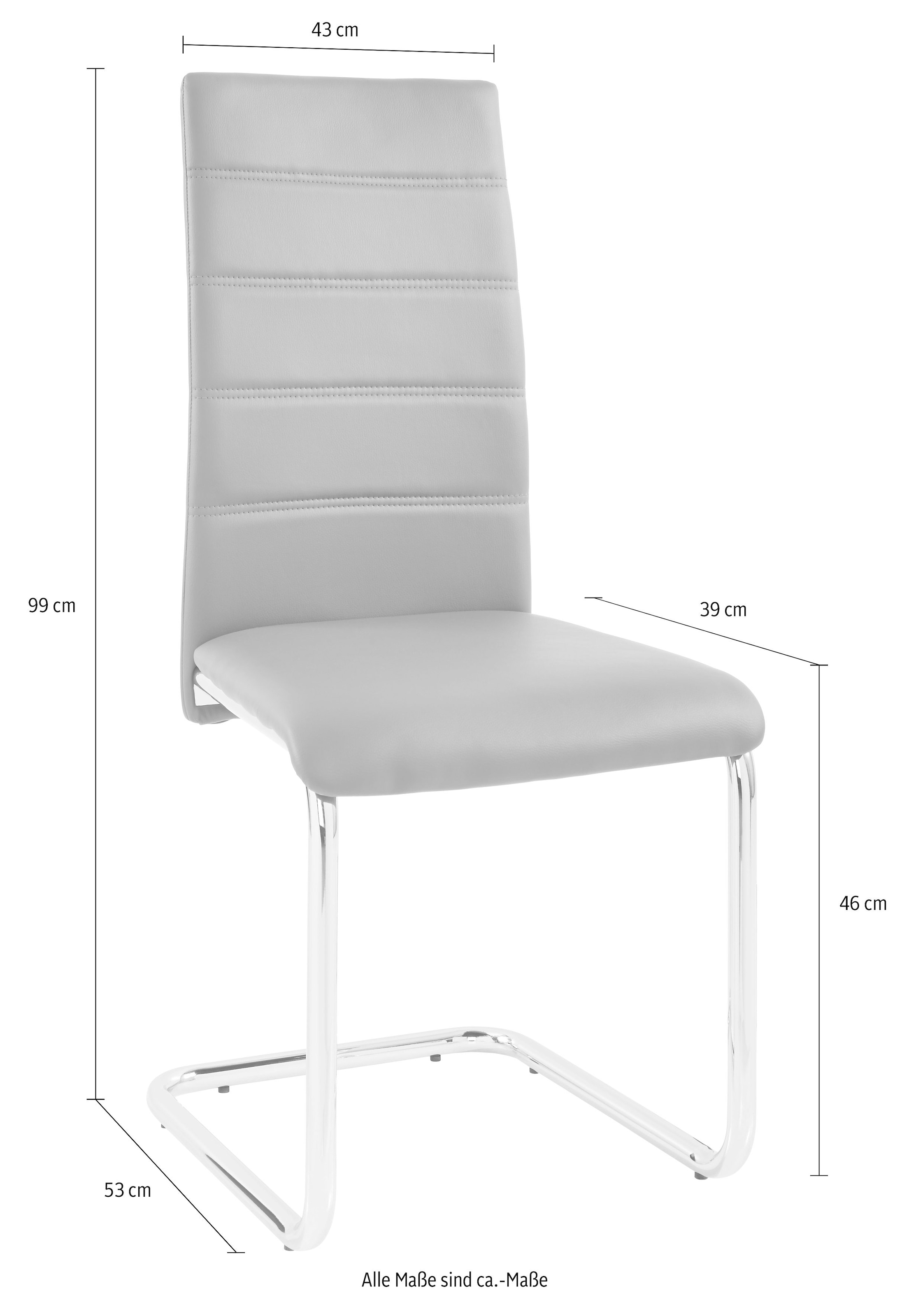 INOSIGN Freischwinger »Adora« (Set) 2 Stk.(2 oder 4 Stück) Bezug in Kunstleder, verchromtes Metallgestell