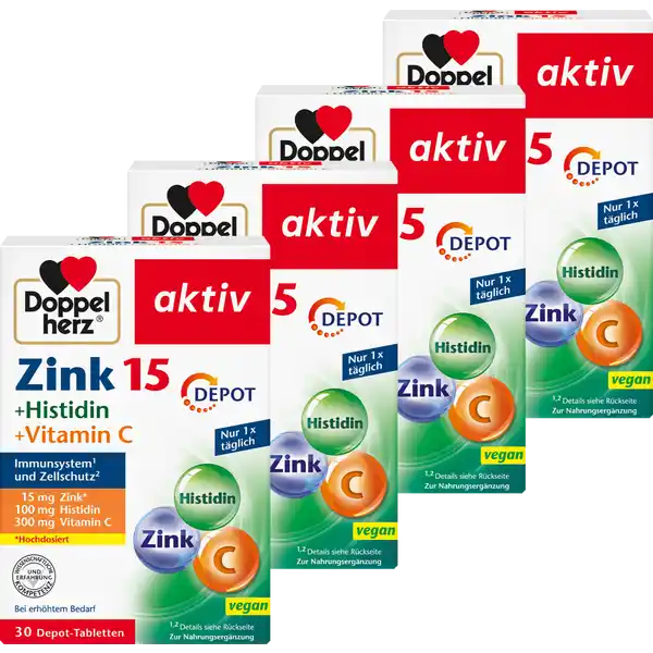 Großpackung aktiv Zink + Histidin + Vitamin C Depot