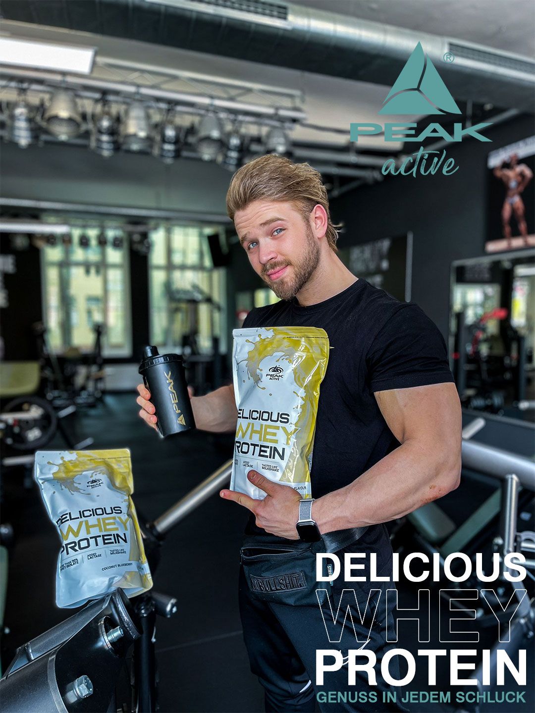 PEAK Delicious Whey Protein - Geschmack Choco Biscuit
