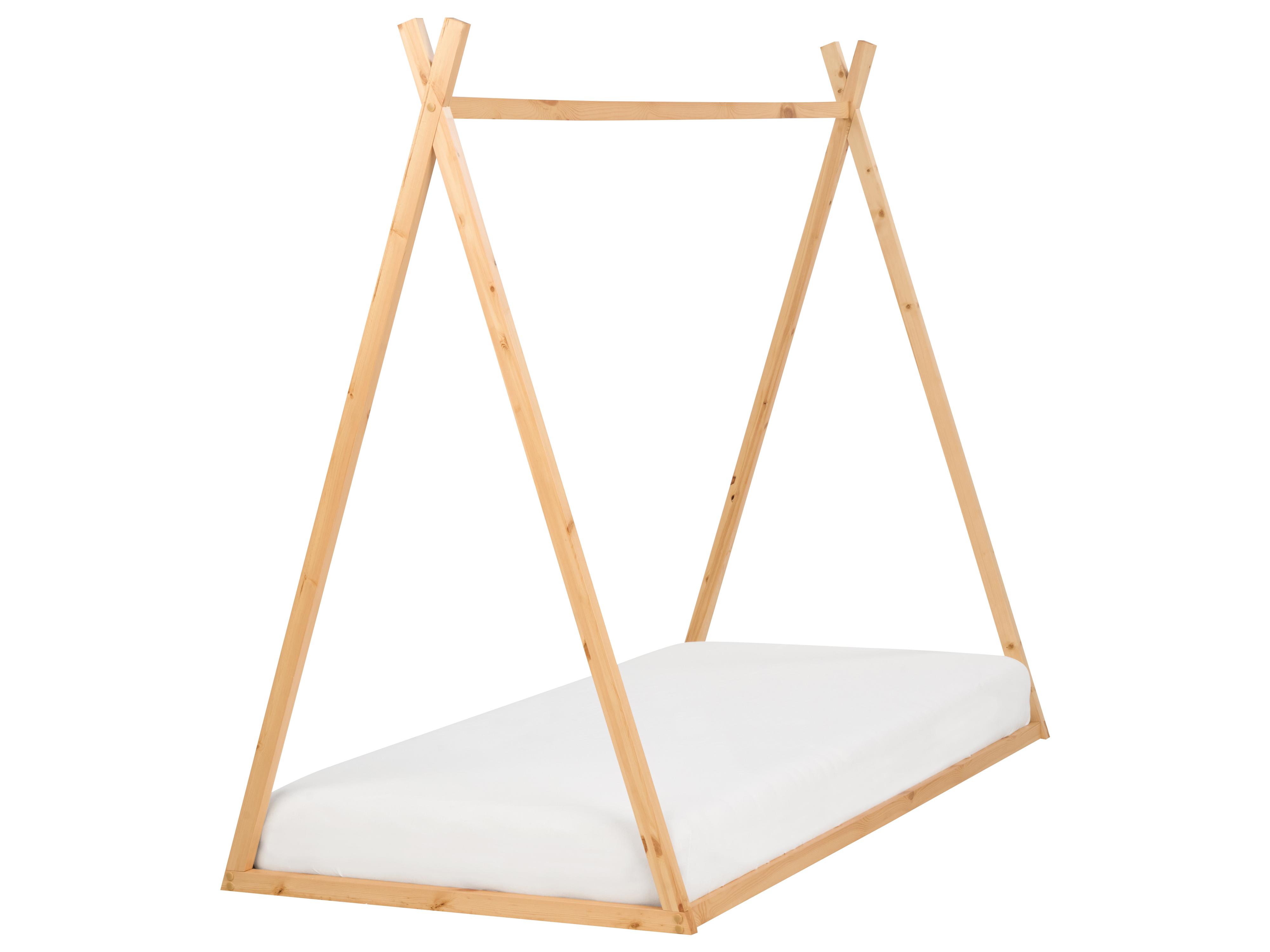Kinderbed Tent Dennenhout SAURAT 90 x 200 cm Lichtbruin