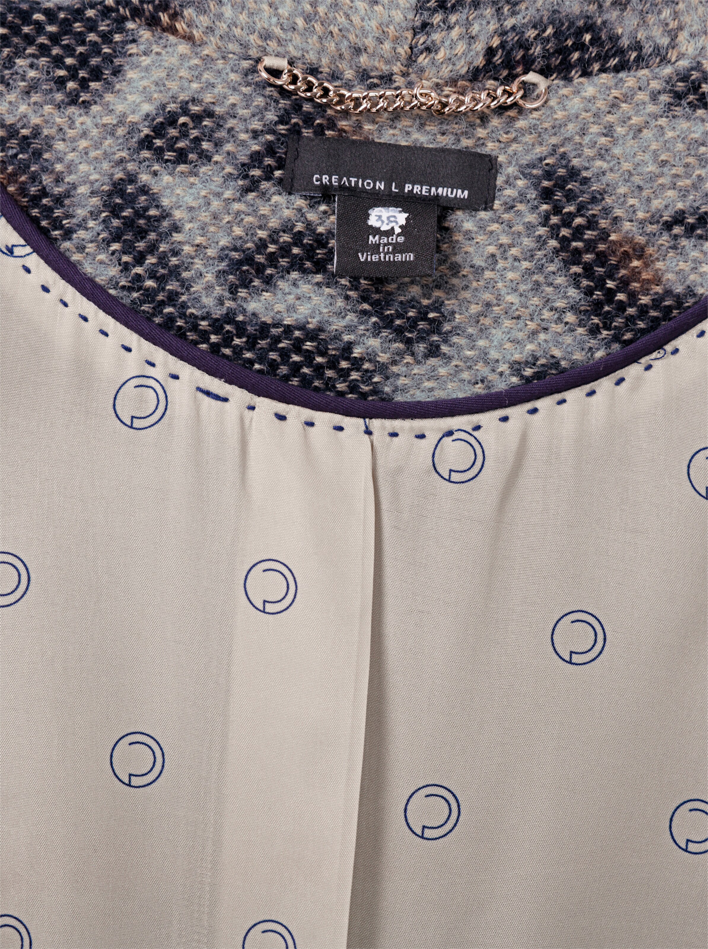 CREATION L PREMIUM Woll-Mix-Blazer in marine-sand-gemustert