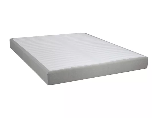 TAPIKIT - Sommier Tapissier Démontable 2x20 Lattes 140x190cm Lin + Pieds Bois 15cm