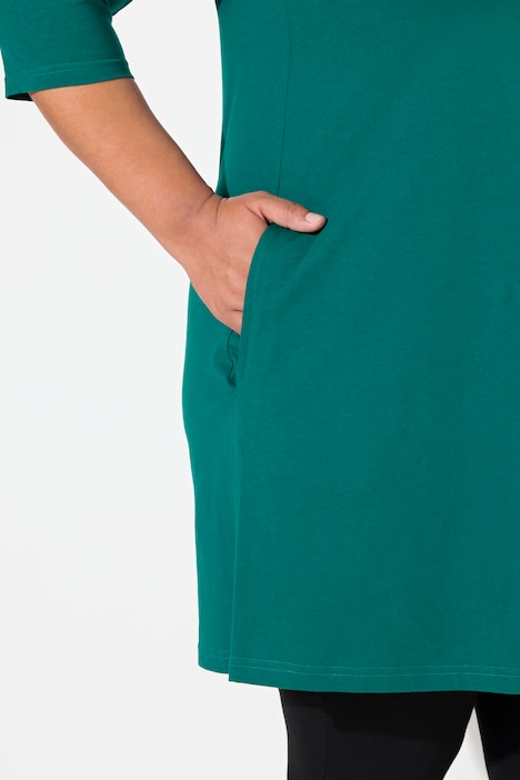 Longshirt, A-Linie, Carree-Ausschnitt, 3/4-Arm