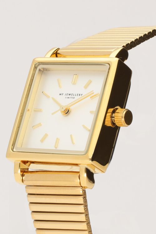 Vierkant horloge met horizontale schakels
