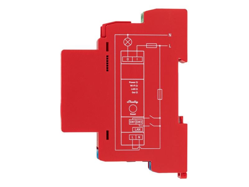 Shelly WLAN-Schaltaktor Shelly Pro 1PM mit Leistungsmessung DIN-Rail-WiFi-Switch mit Leistungsmessung, IP Relais mit Shelly Pro AddOn Schnittstelle