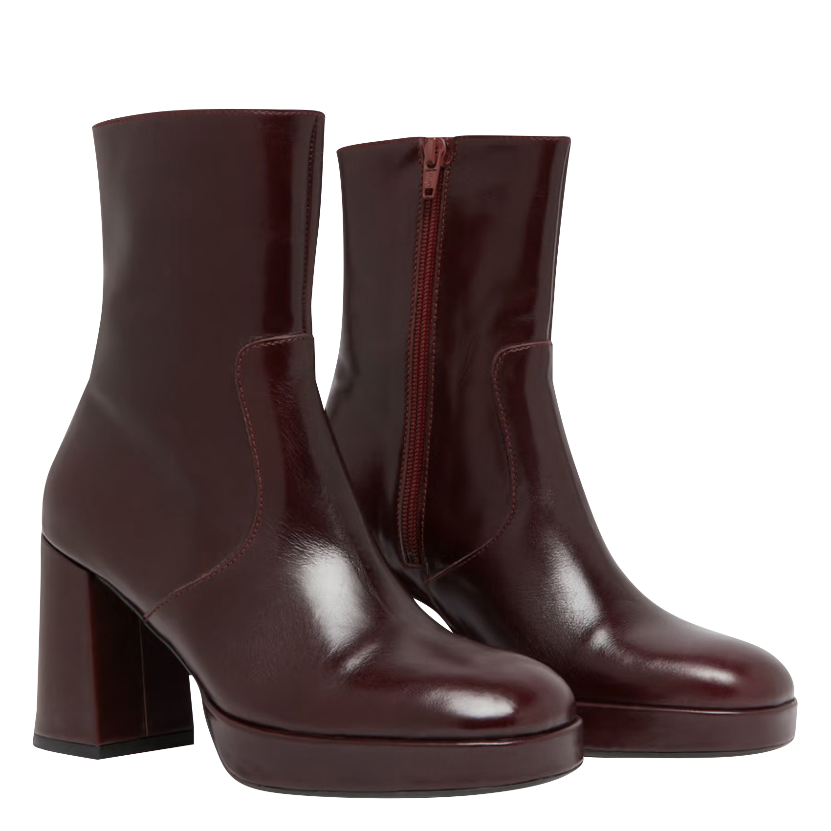 VESNA - Bottines à talons en cuir | Rouge