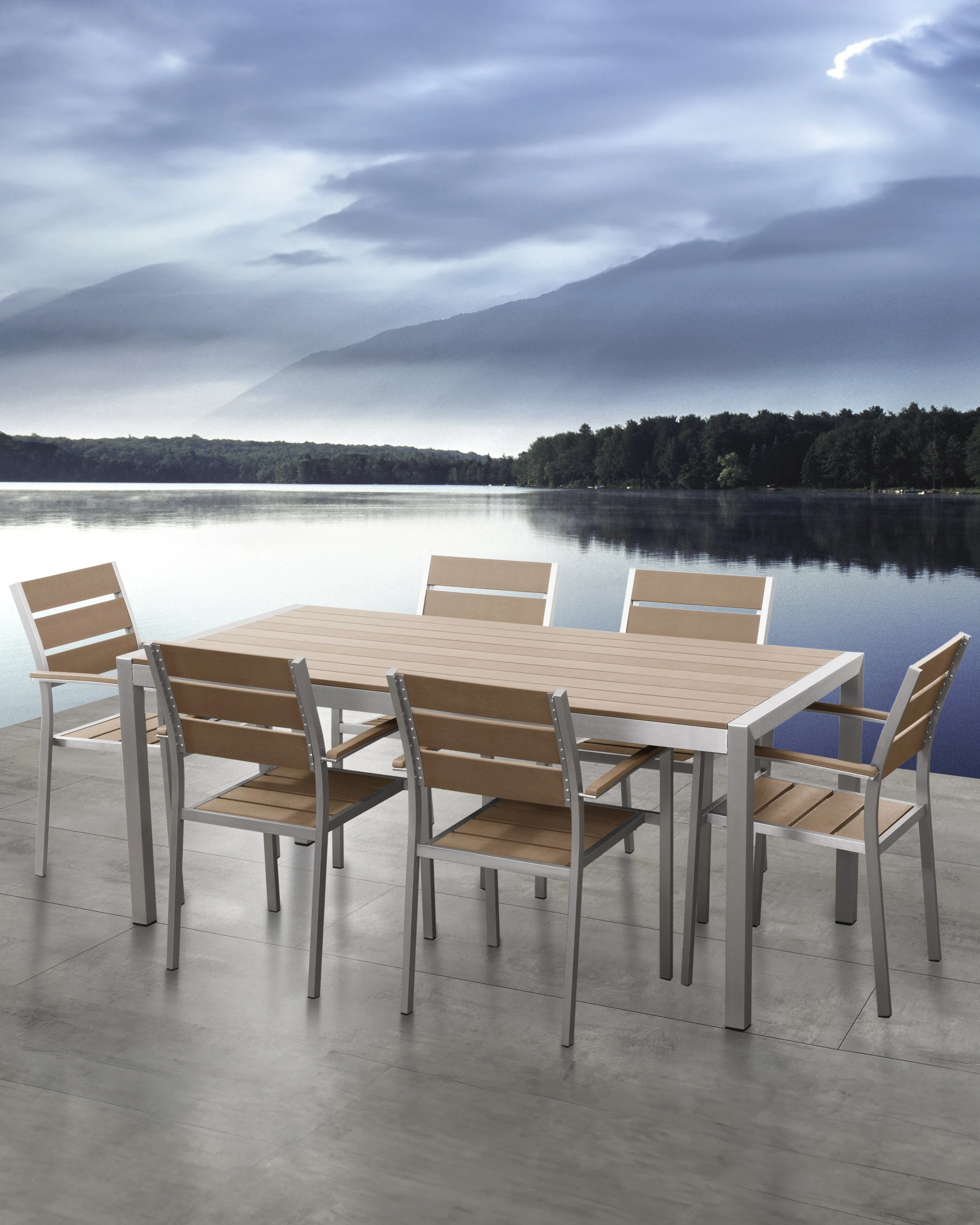 Set van 6 tuinstoelen VERNIO Bruin