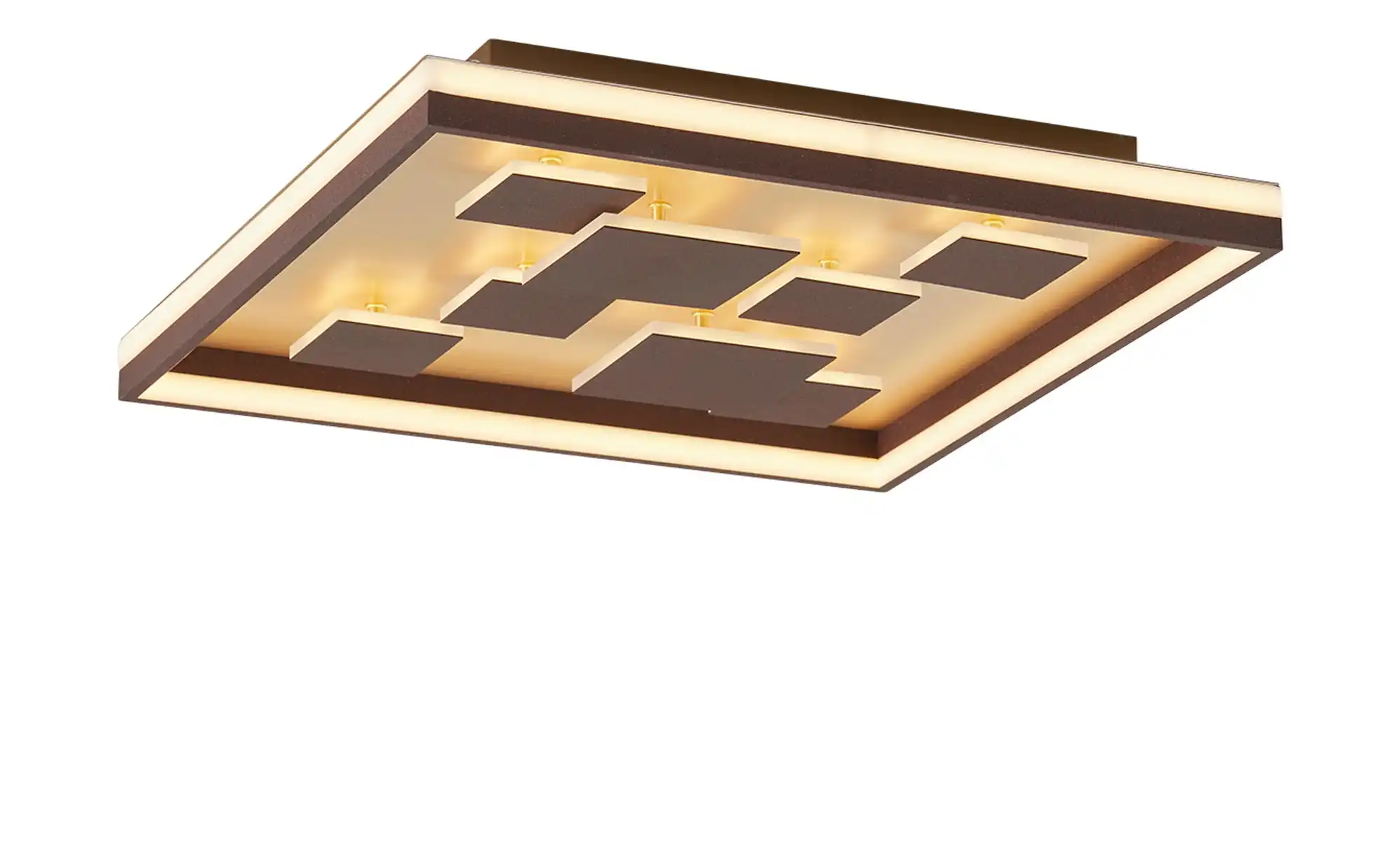Fischer-Honsel LED-Deckenleuchte braun-rost, eckig