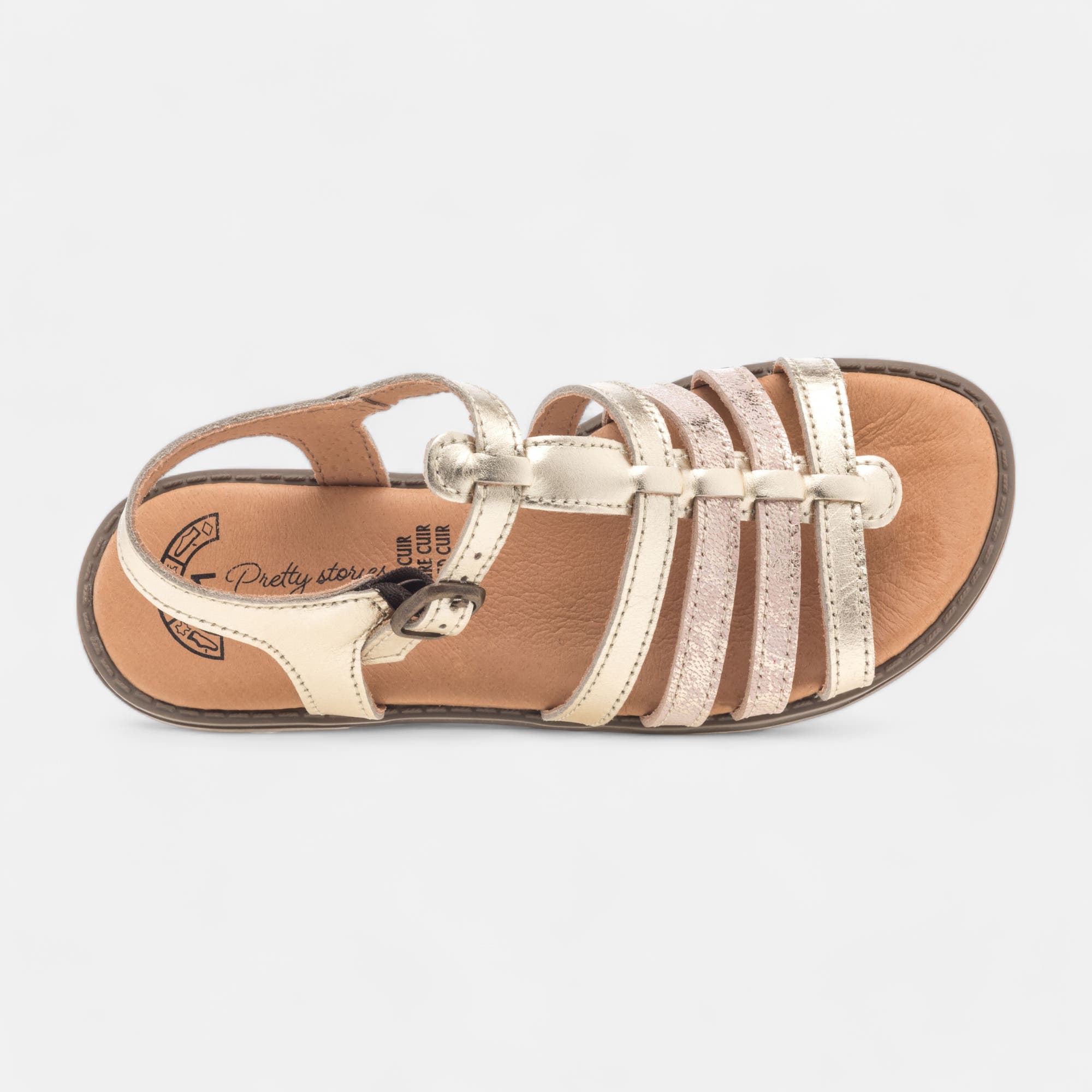 Sandales Fille en cuir rose