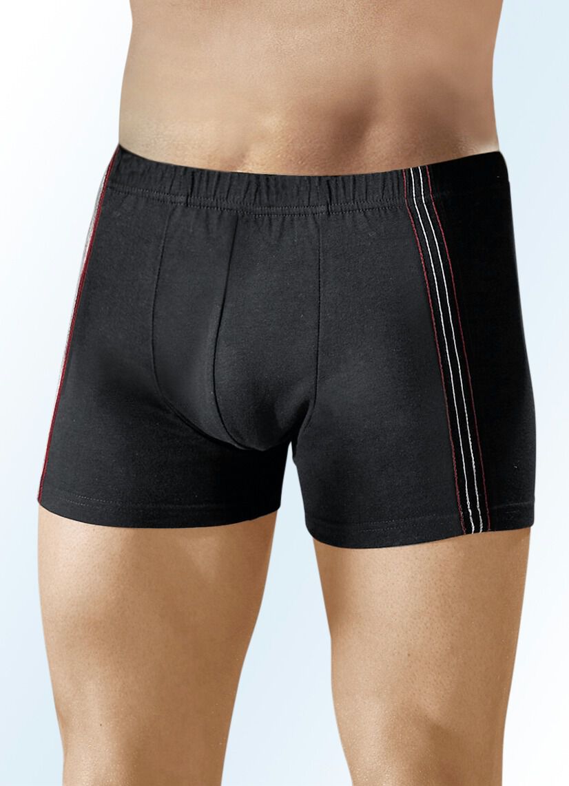 Viererpack Pants, uni mit seitlichen Kontrasten, in 2 Farbkombinationen
