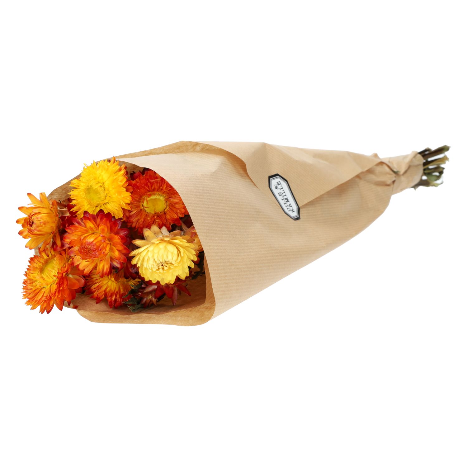 Droogbloemen, helychrisum, oranje