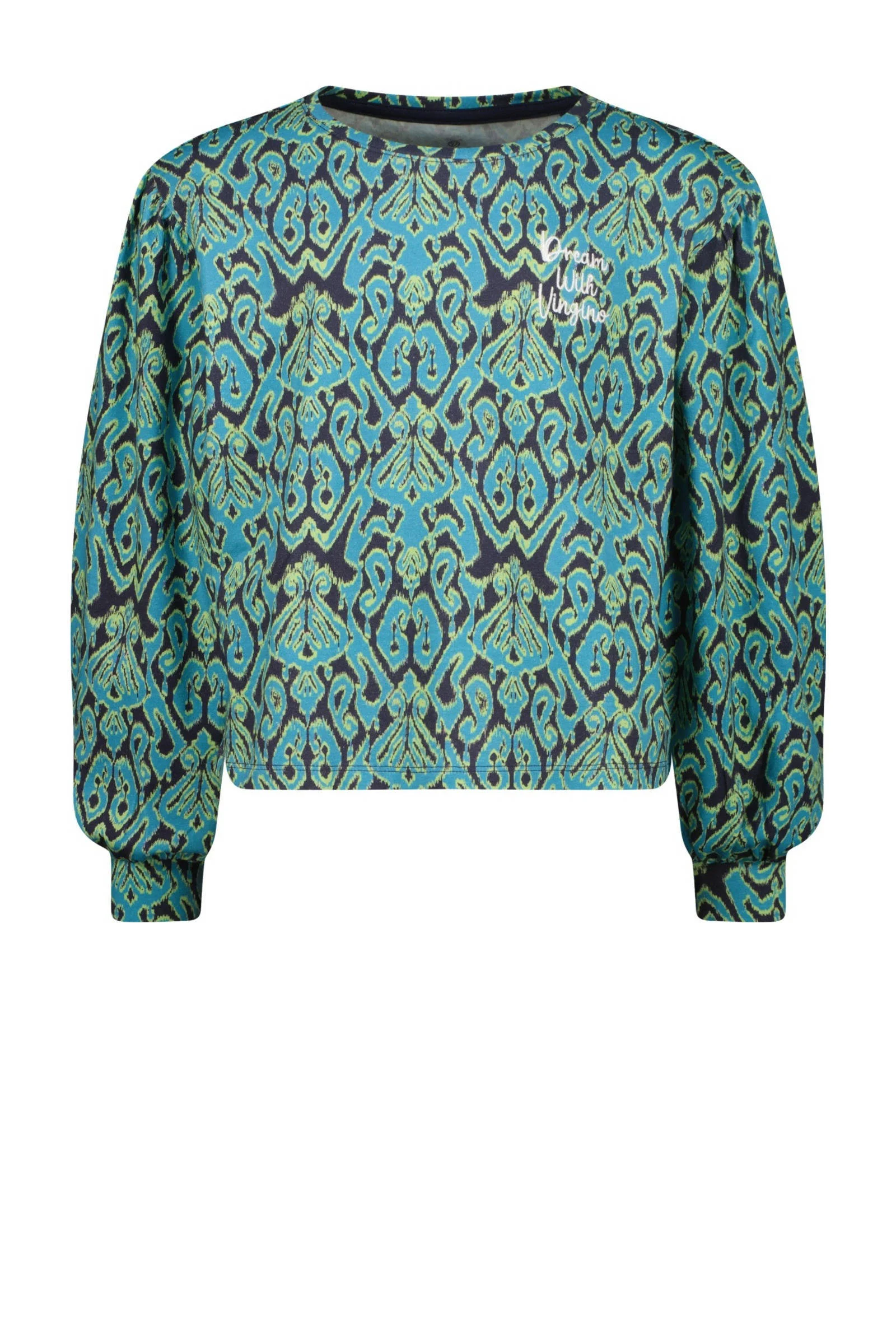 Vingino pyjama Welra met all over print blauw/zeegroen