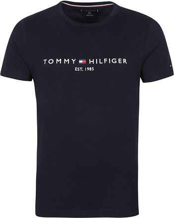 Tommy Hilfiger Logo T-shirt Donkerblauw MW0MW11465-403 kopen