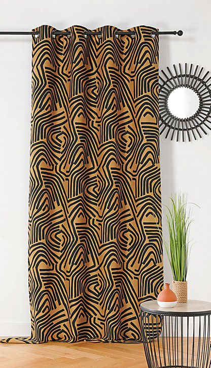 Rideau Nairobi jaune Linder l.145 x H.260 cm