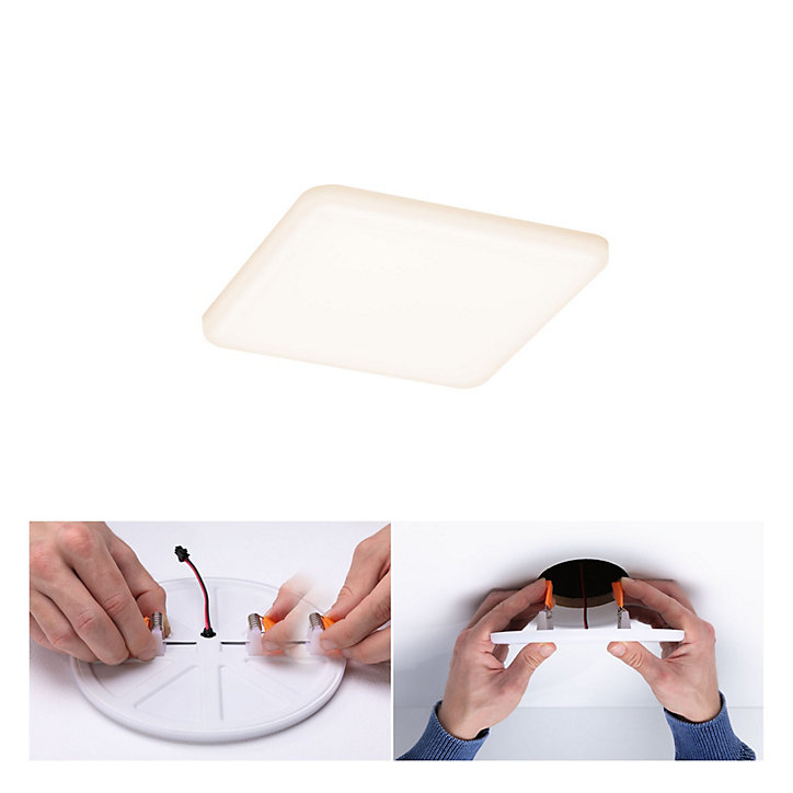 Panneau LED à encastrer Varifit Veluna 900lm 8,5w IP44 L.125, x l.12,5 cm blanc chaud Paulmann transparent
