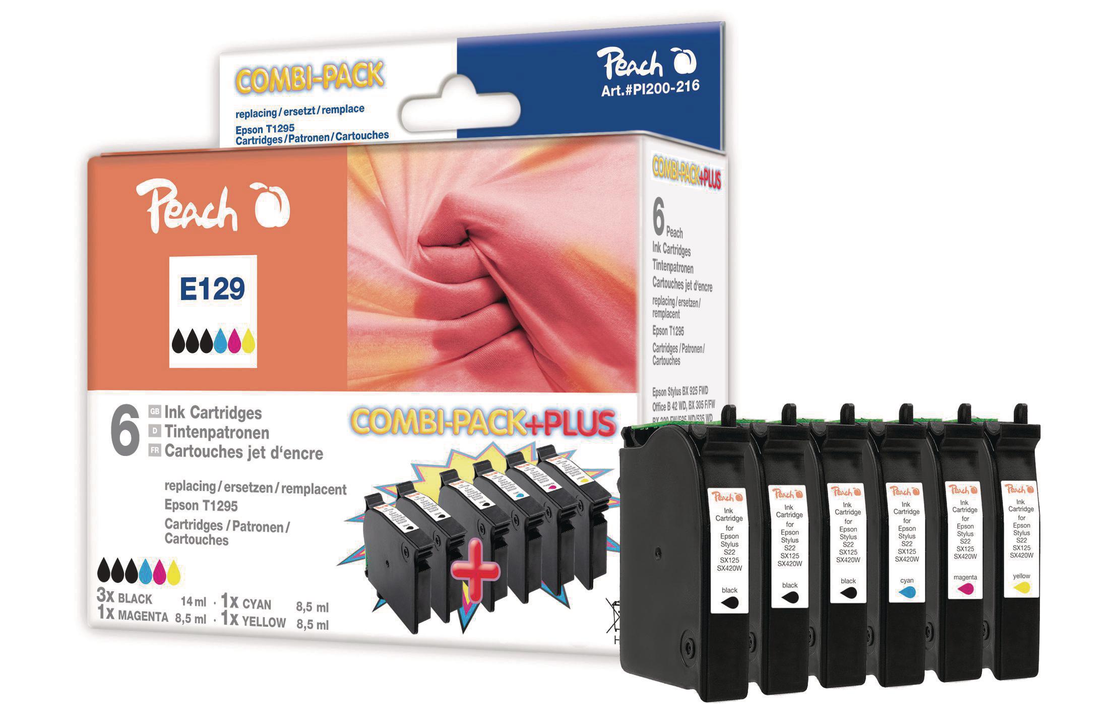Tintenset Epson T1295 C, M, Y, 3x BKTintenset, farbig, XL-Füllung