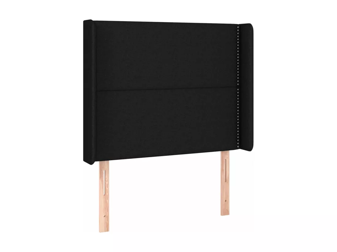 Sommier tapissier avec matelas et LED Noir 90x190 cm Tissu