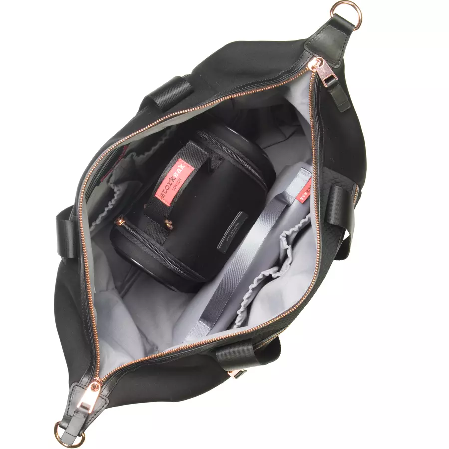 storksak Wickeltasche Stevie Luxe Black Scuba - schwarz