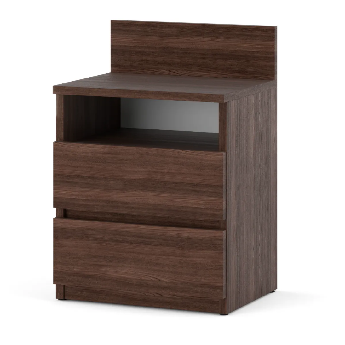 Table de Chevet Wenge - 2 Tiroirs - 40 cm