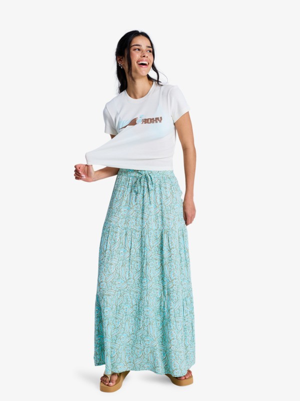 After Hours Crinkle Maxi Jupe longue fluide Vert Femme