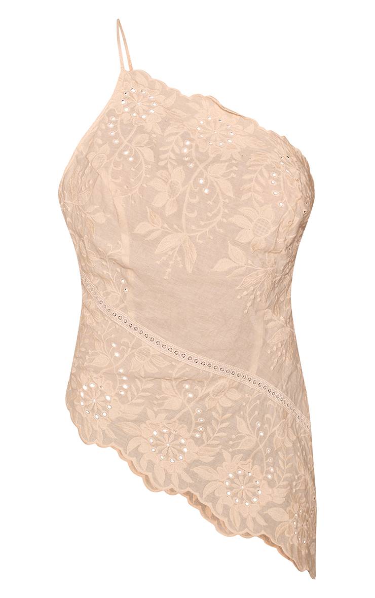 Citron Haut Asymétrique À Bretelles En Broderie Anglaise