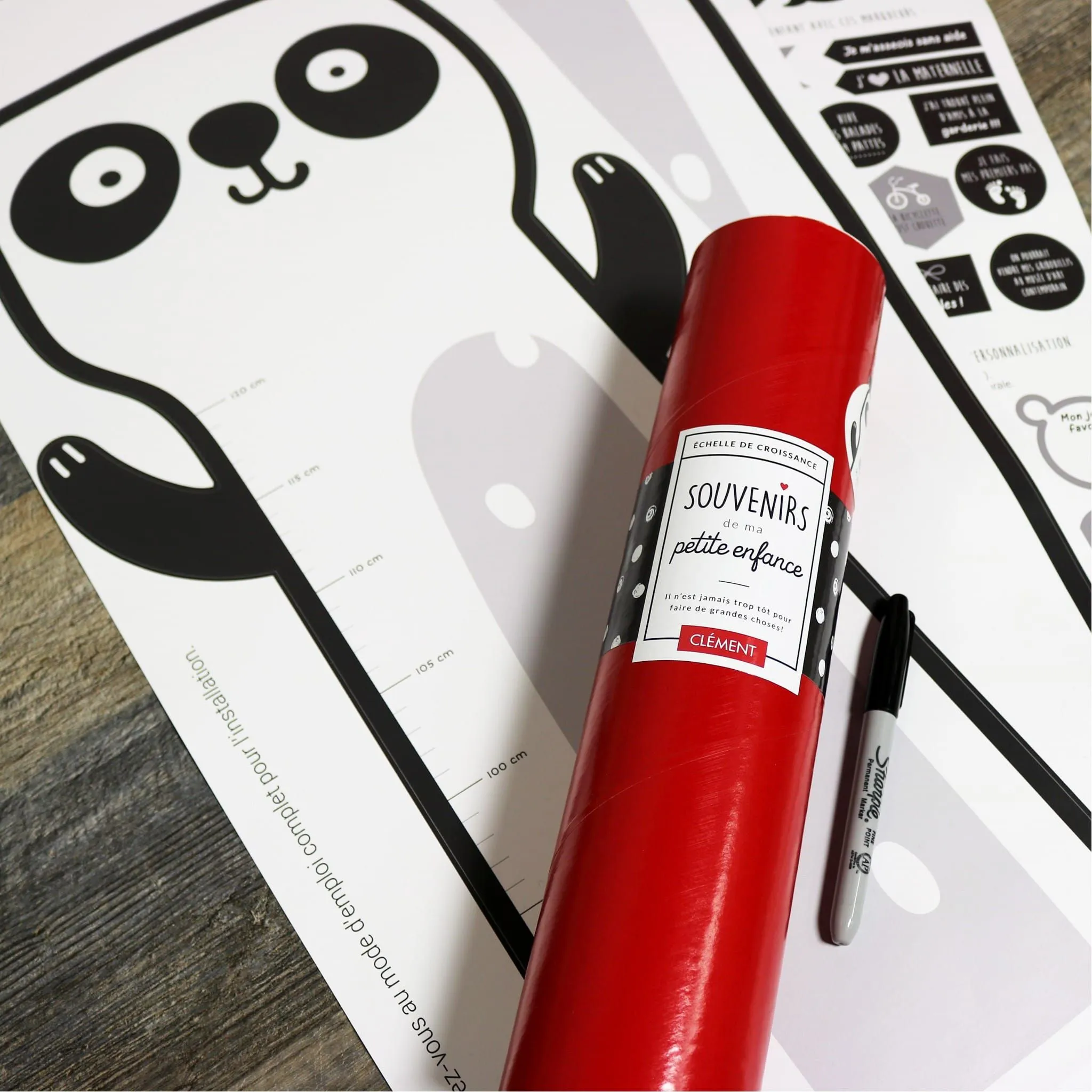 Clément - Impressions Échelle de Croissance - Panda Français