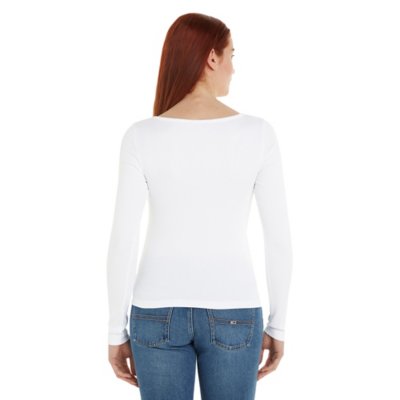 Sweatshirt femme Slim Button Rib C-Neck TOMMY HILFIGER