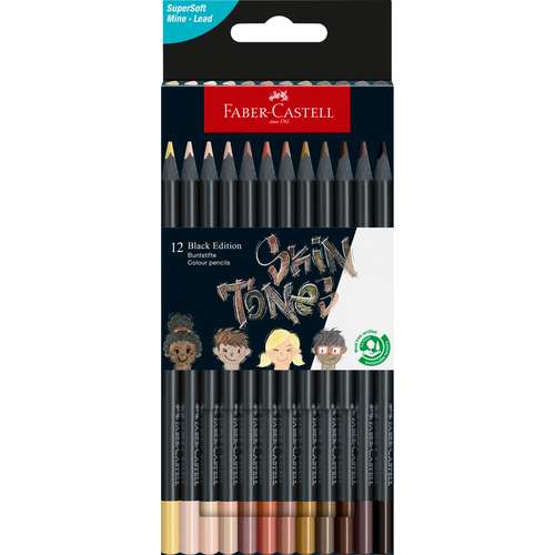 FABER-CASTELL Black Edition Skin Tones, Buntstifte im Karton-Etui