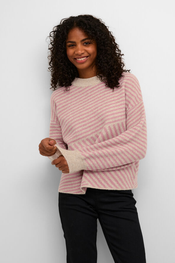 Kaffe KAverana Knit Pullover Feather gray mel. / rosa