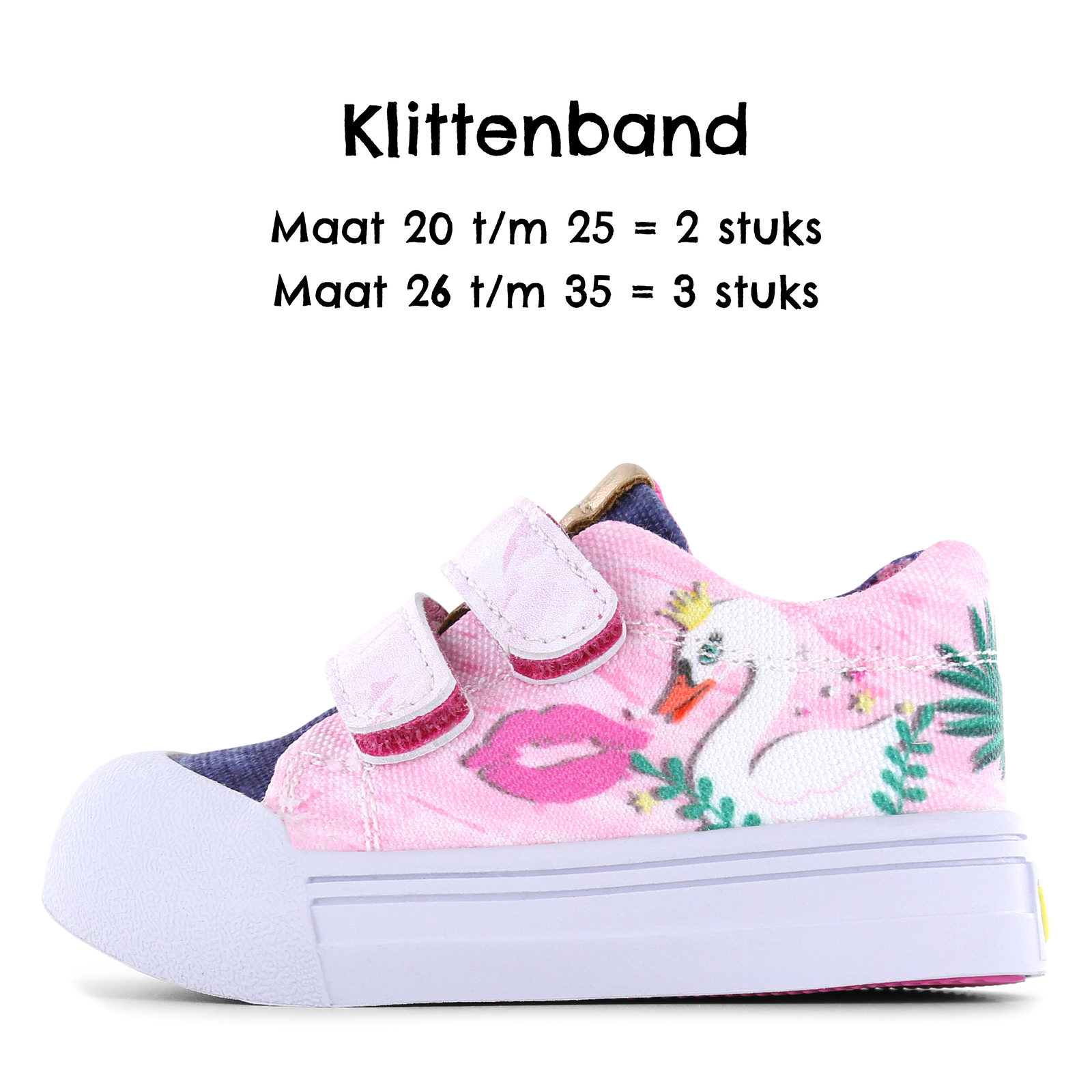 Go Bananas sneaker klittenband - Swan Canvas | Meisjes schoenen