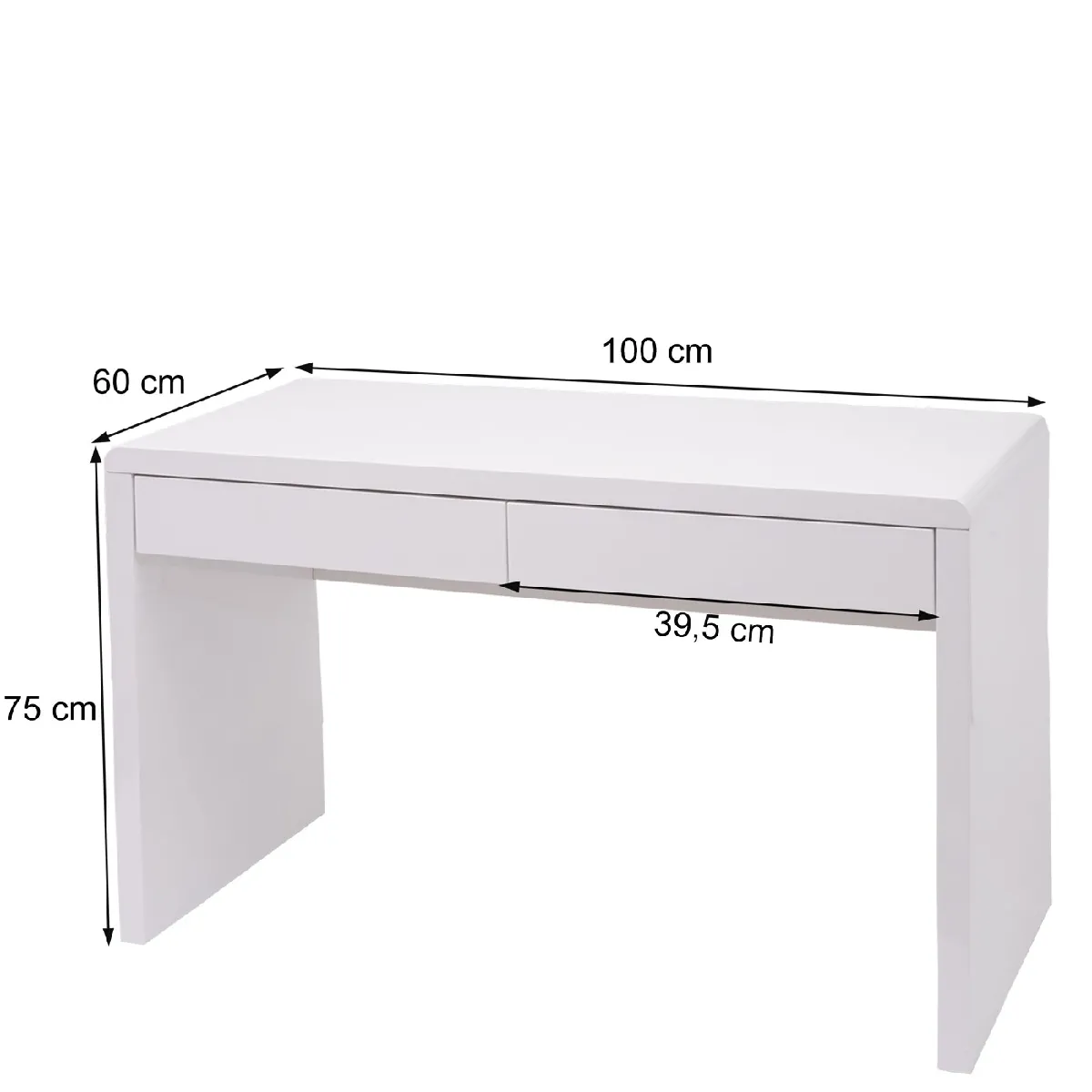 Mendler Coiffeuse HWC-G51 - Blanc brillant