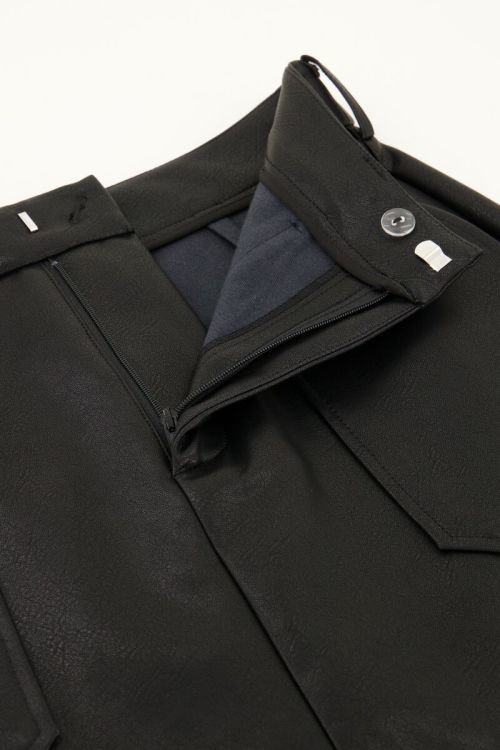 Zwart leatherlook rokje