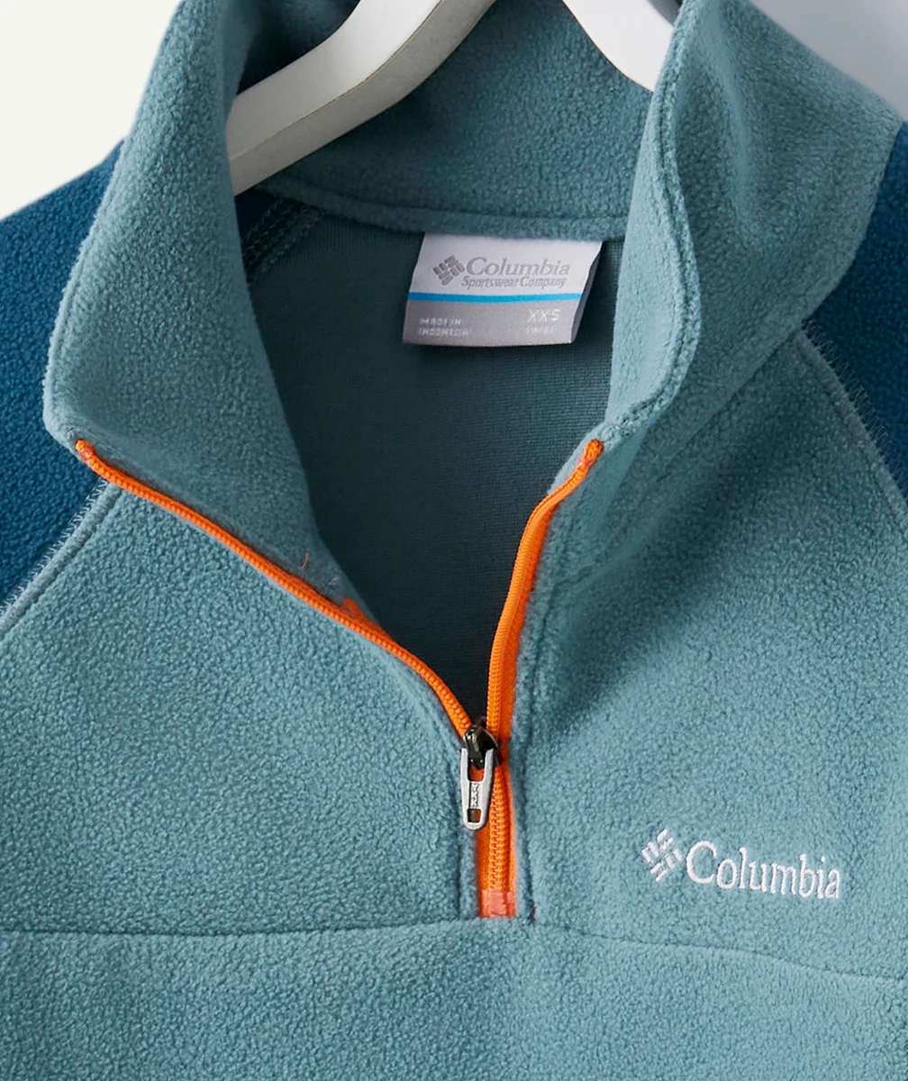 COLUMBIAPULL EN POLAIRE GARÇON AVEC DEMI-ZIP GLACIAL VERT CANARD