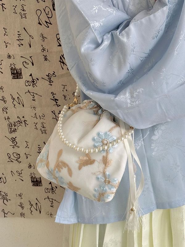 Felicity - Crossbodytas met geborduurde bloemen en imitatieparels