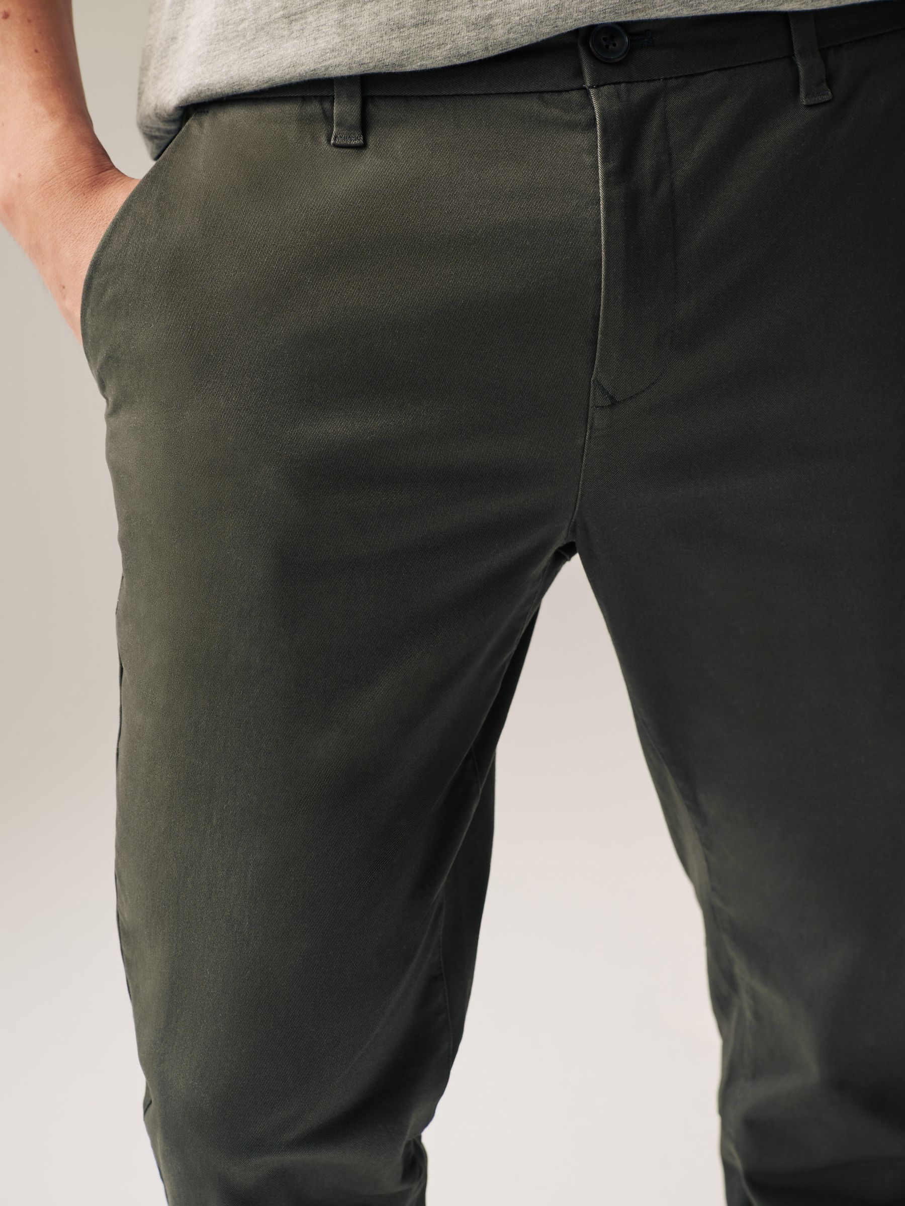 Groen-kaki - Straight fit - Stretchy chino