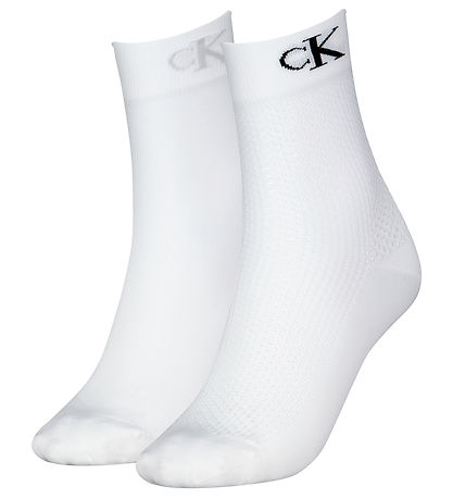 Calvin Klein Strømper - 2-Pak - One Size - Womens - Hvid/Sort