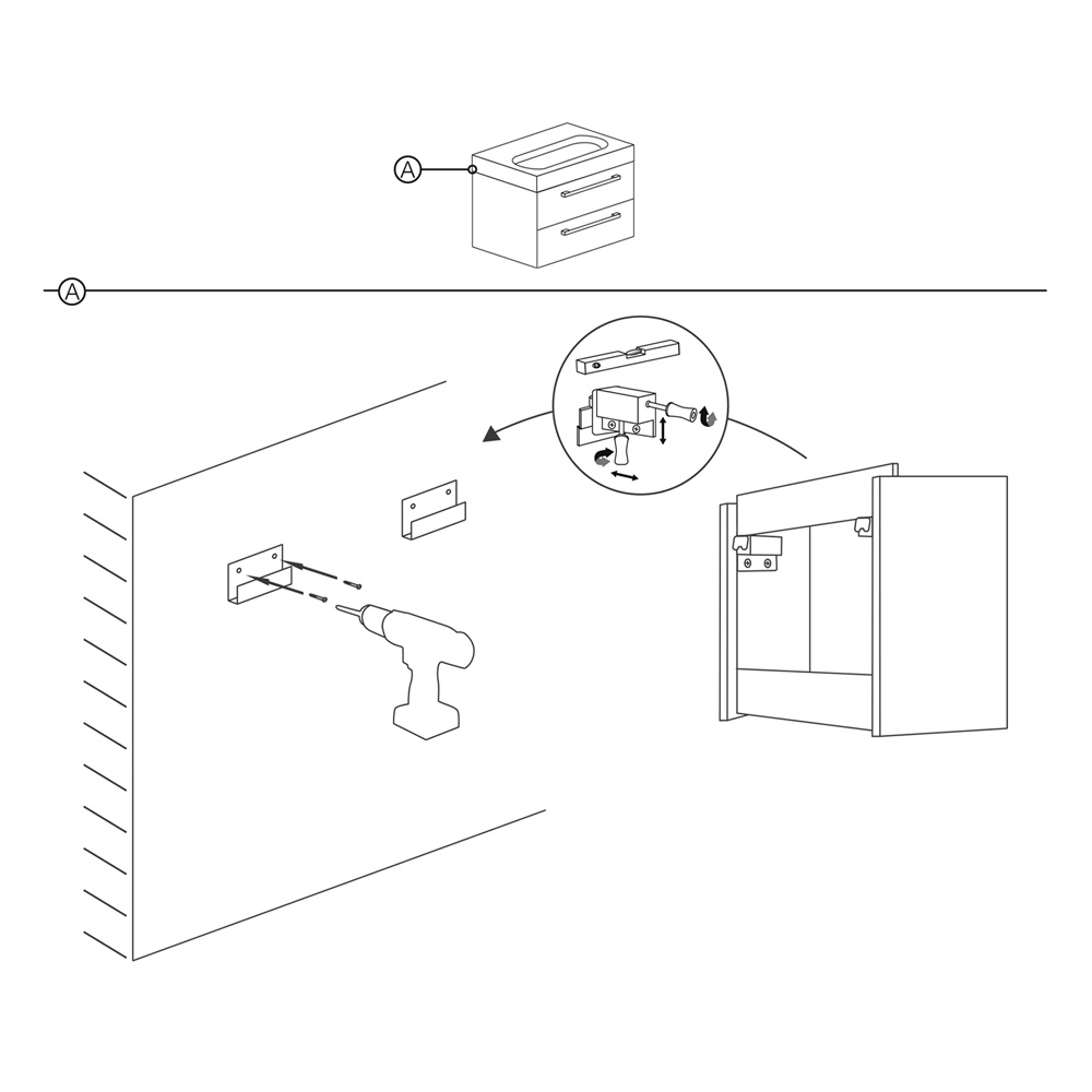 Differnz Somero badmeubelset 100cm hoogglans wit
