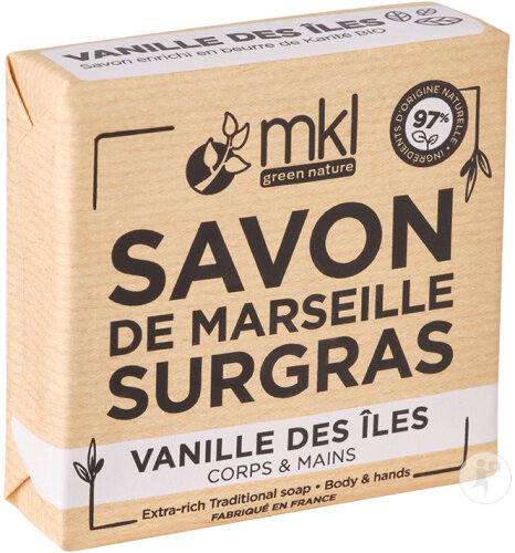 MKL Green Nature Savon De Marseille Solide Surgras Vanille Des Îles Bio 100g
