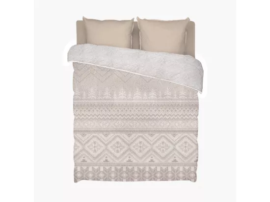 Couette imprimée sherpa polaire Chalet - Chaude 250g/m2 - 220x240cm