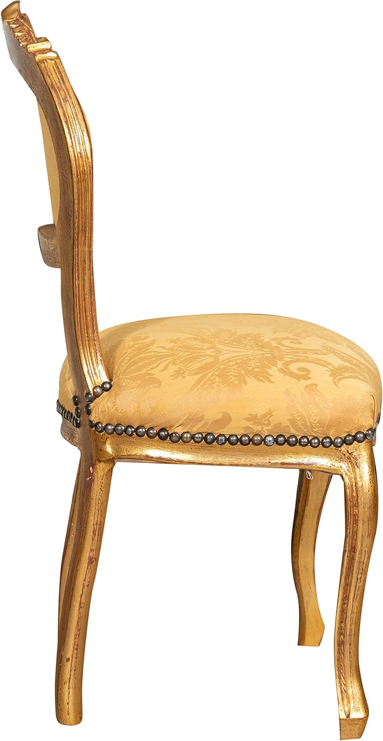 Biscottini Barock Stuhl 90x45x42 cm | Esszimmerstuhl Handwerklich | Barock Möbel für Schlaf- und Wohnzimmer