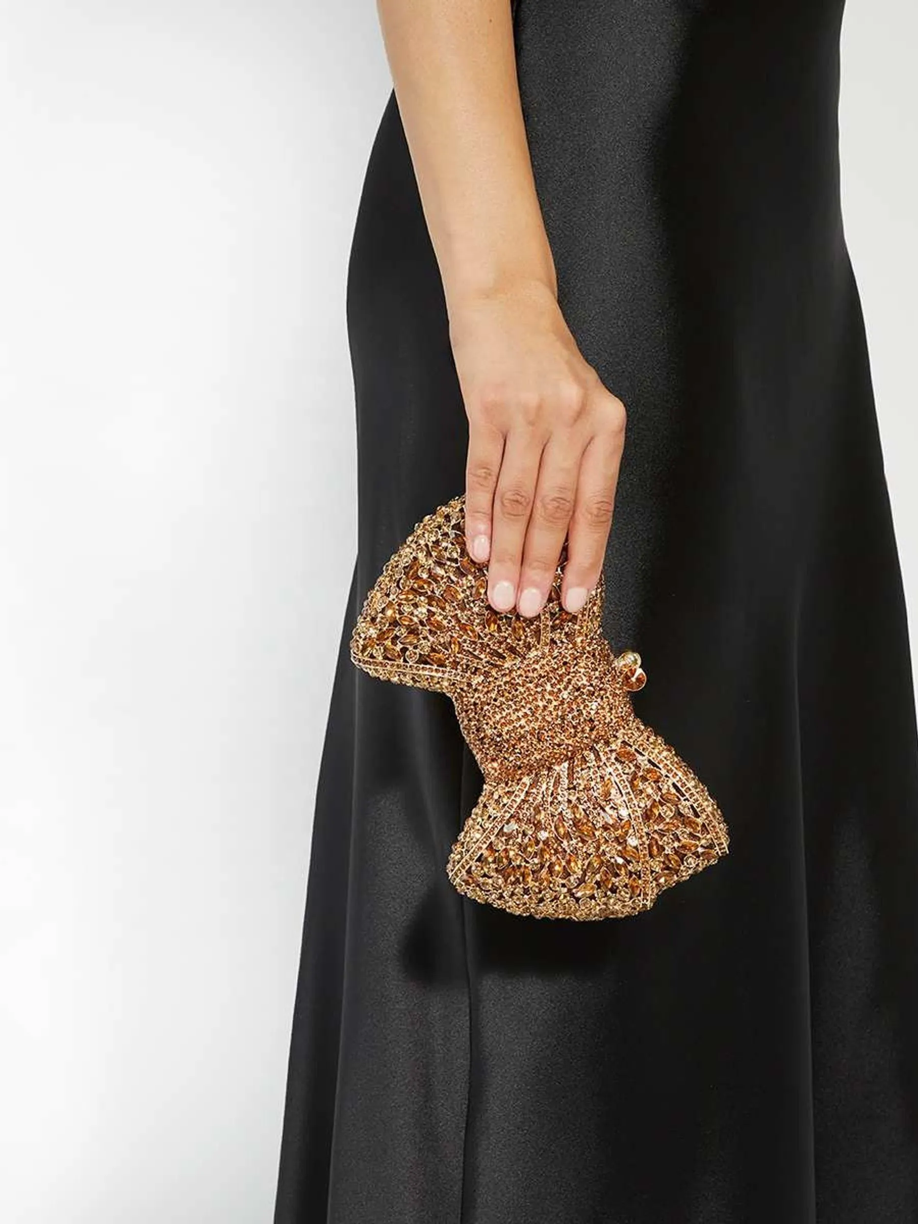 Bruin - Dune London Enchant tas met diamanten strik