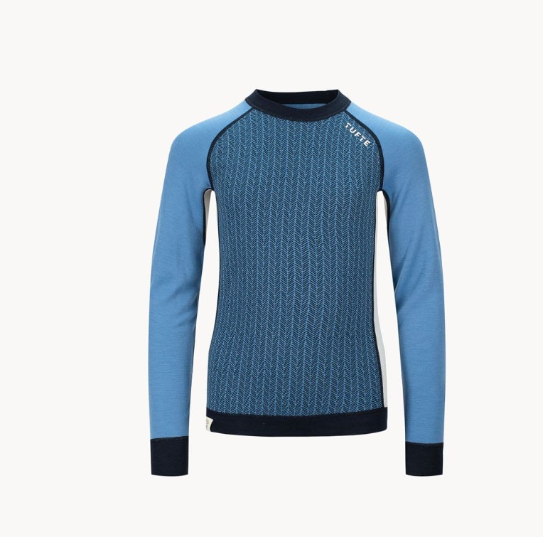 Tufte Bambull Switch Crew Neck, Barn/JR<br>Vreng plagget etter behov og opplev den doble komforten!
