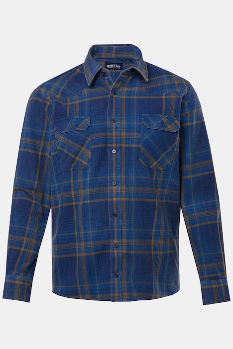 John F. Gee Karohemd, Langarm, Kentkragen, Modern Fit, bis 8 XL